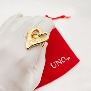 UNO de 50 Gold Heart Ring